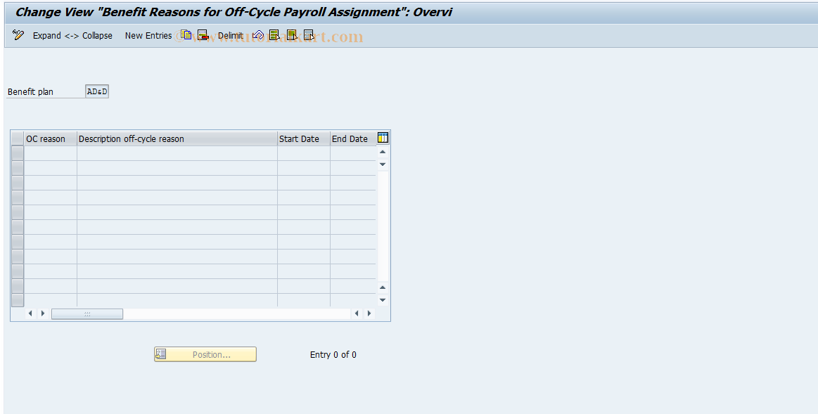 SAP TCode S_AHR_61010462 - IMG Activity: OHAXBEN005