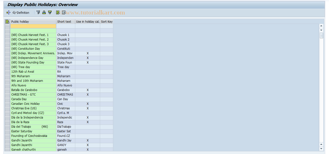 SAP TCode S_AHR_61010493 - IMG Activity: OHIX1007