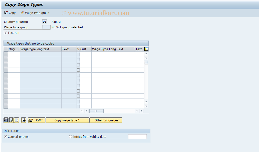 SAP TCode S_AHR_61010503 - IMG Activity: OHAXDE1046