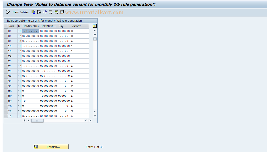 SAP TCode S_AHR_61010508 - IMG Activity: OHIX0132