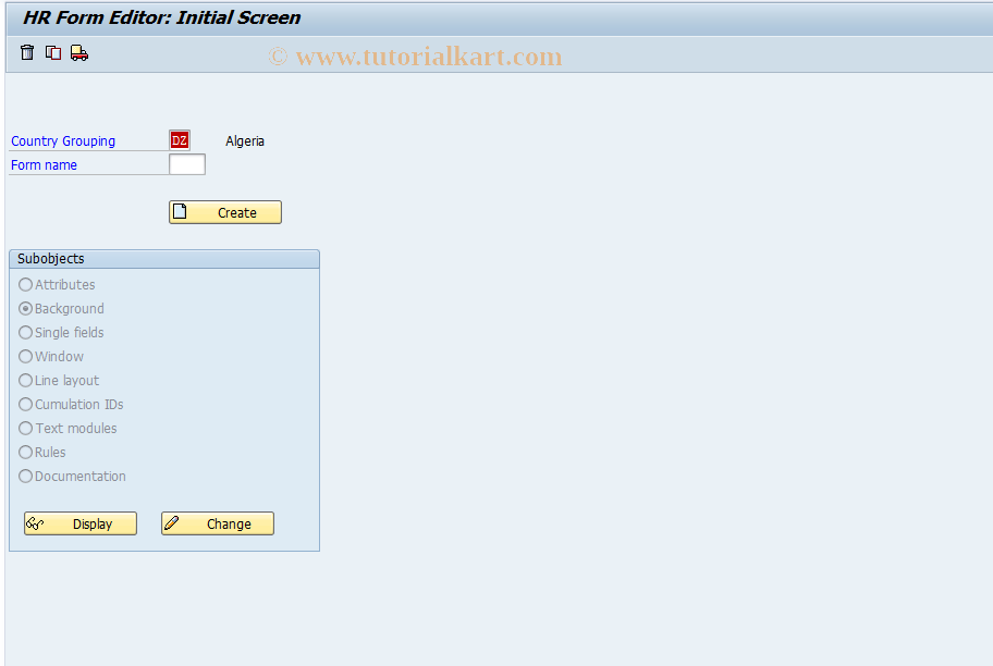 SAP TCode S_AHR_61010519 - IMG Activity: OHAXFOPJ204