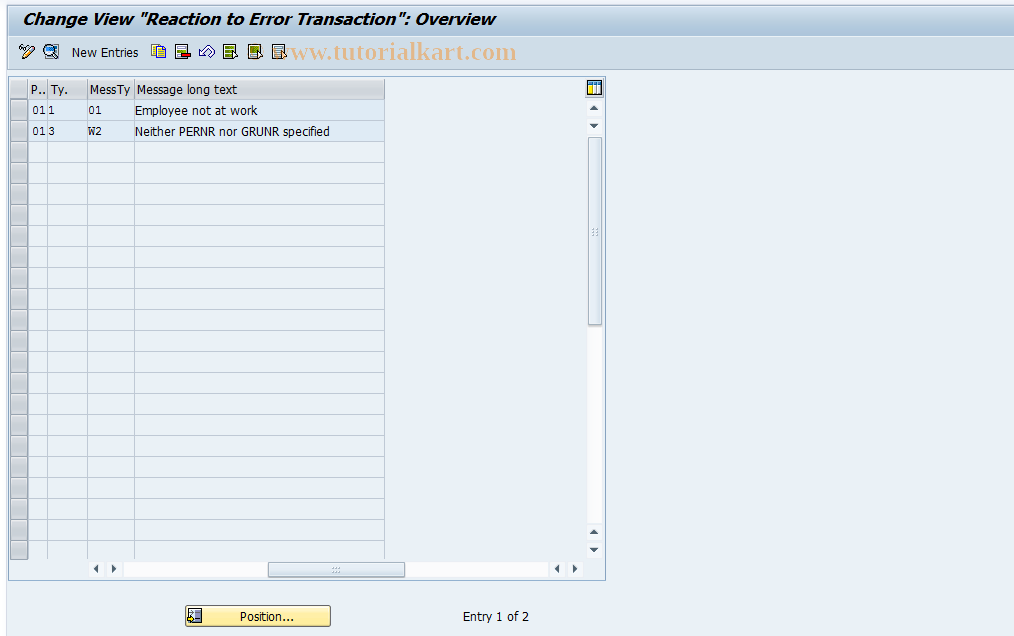 SAP TCode S_AHR_61010526 - IMG Activity: OHTX3110