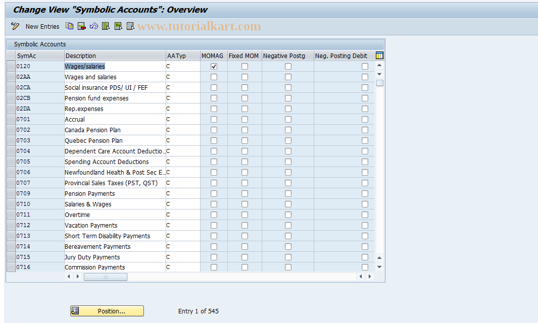 SAP TCode S_AHR_61010533 - IMG Activity: OHAXRI042