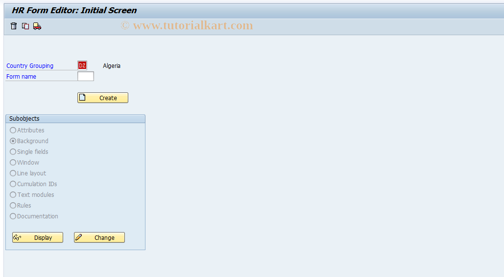 SAP TCode S_AHR_61010546 - IMG Activity: OHAXFO006