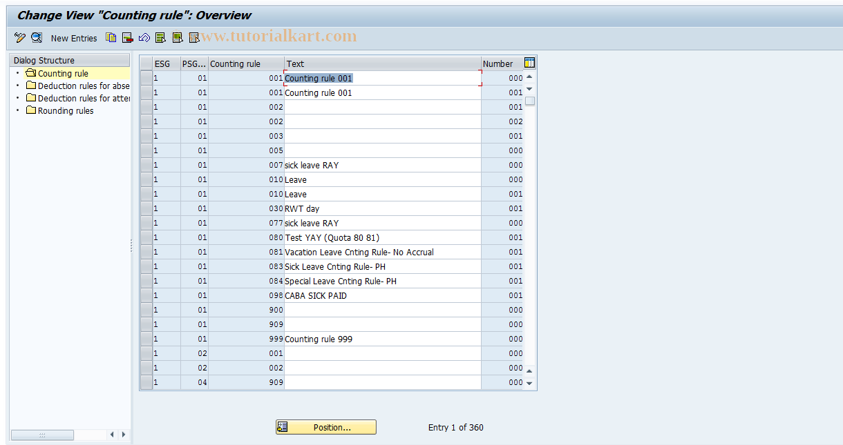 SAP TCode S_AHR_61010552 - IMG Activity: OHIX0188