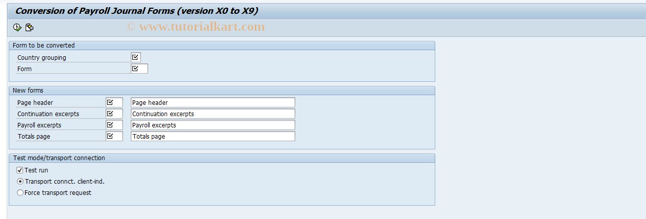 SAP TCode S_AHR_61010562 - IMG Activity: OHAXFOPJ100