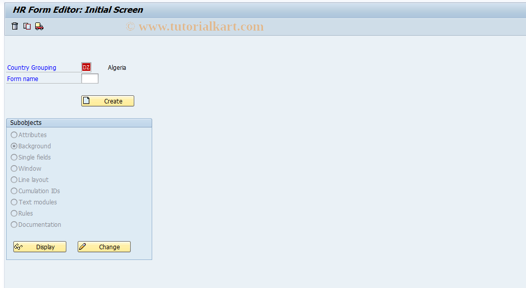 SAP TCode S_AHR_61010564 - IMG Activity: OHAXFOPJ201