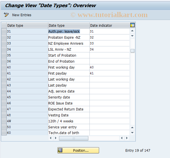 SAP TCode S_AHR_61010583 - IMG Activity: OHIX0166