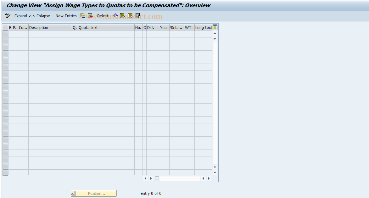 SAP TCode S_AHR_61010595 - IMG Activity: OHAXQUOTACOMP01