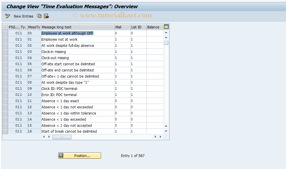 SAP TCode S_AHR_61010621 - IMG Activity: OHTY047