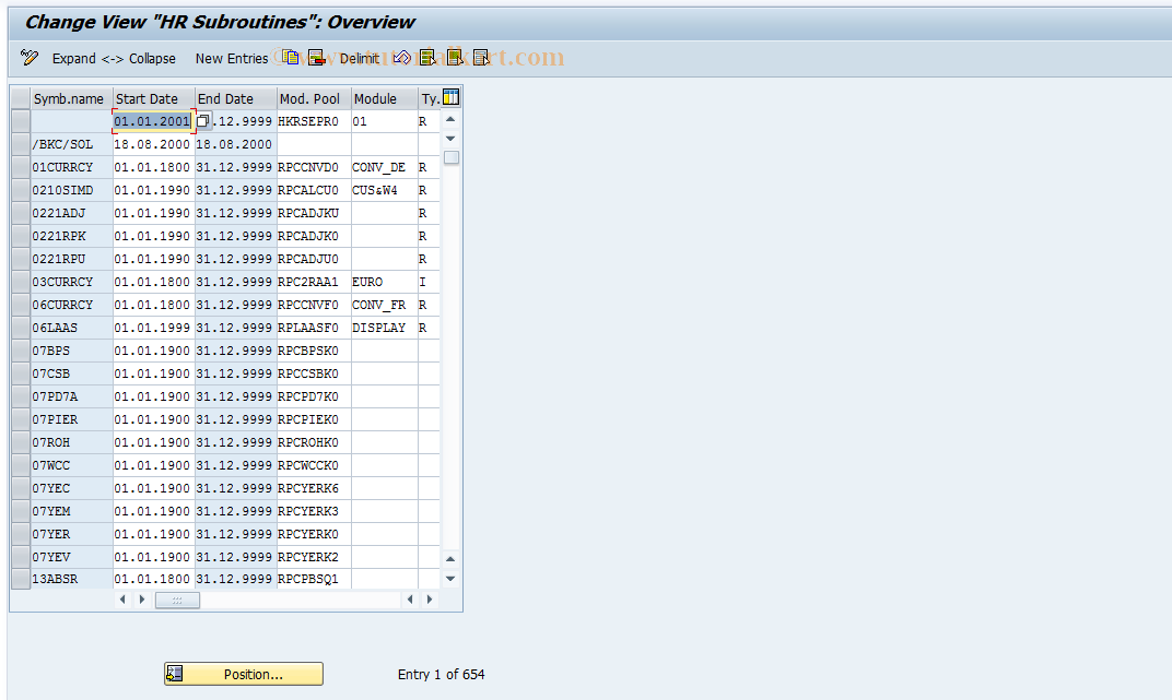 SAP TCode S_AHR_61010634 - IMG Activity: OHAXPAY003