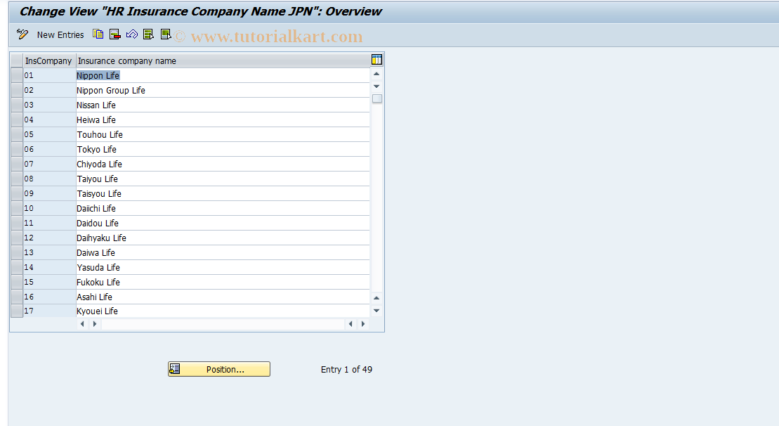 SAP TCode S_AHR_61010681 - IMG Activity: OHIJ0016