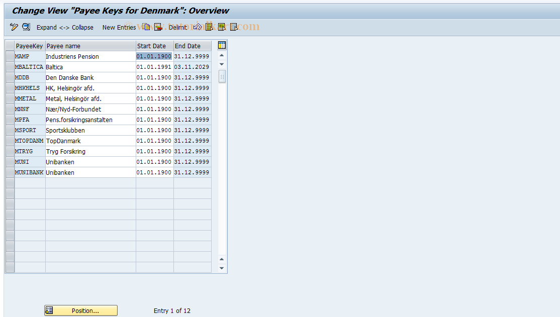 SAP TCode S_AHR_61010688 - IMG Activity: OHIMPENSEMPF