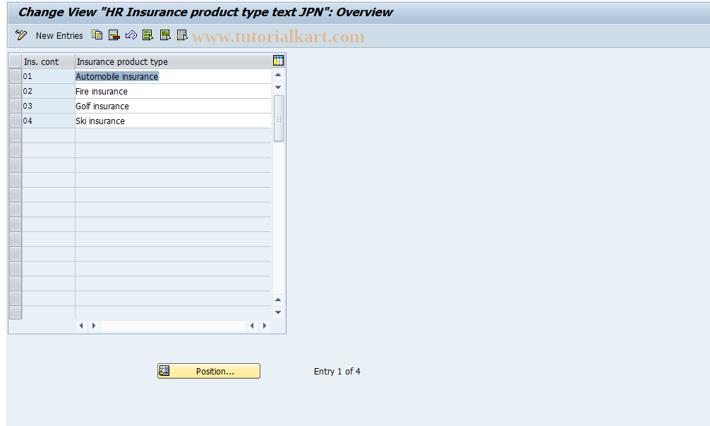 SAP TCode S_AHR_61010707 - IMG Activity: OHIJ0001