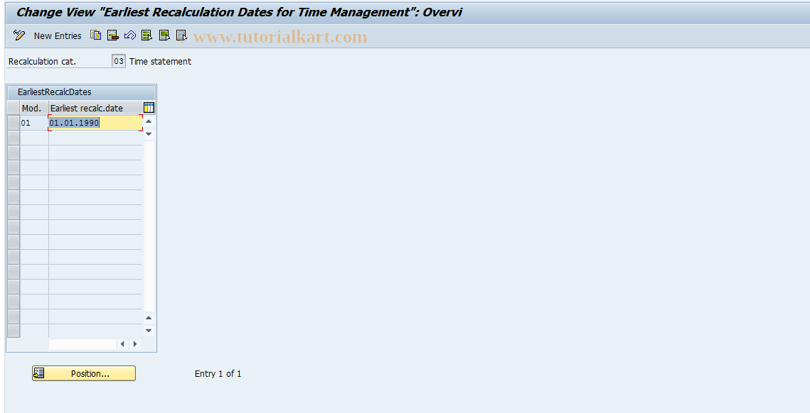 SAP TCode S_AHR_61010745 - IMG Activity: OHTX5007