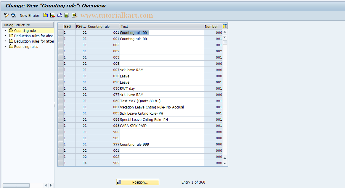 SAP TCode S_AHR_61010752 - IMG Activity: OHTX0218