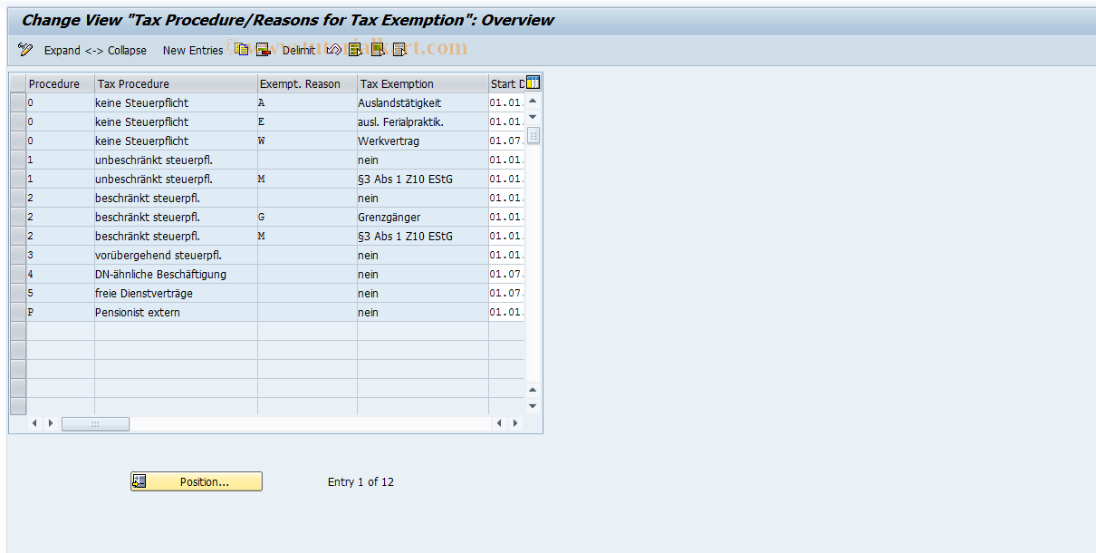 SAP TCode S_AHR_61010830 - IMG Activity: OHIA0437