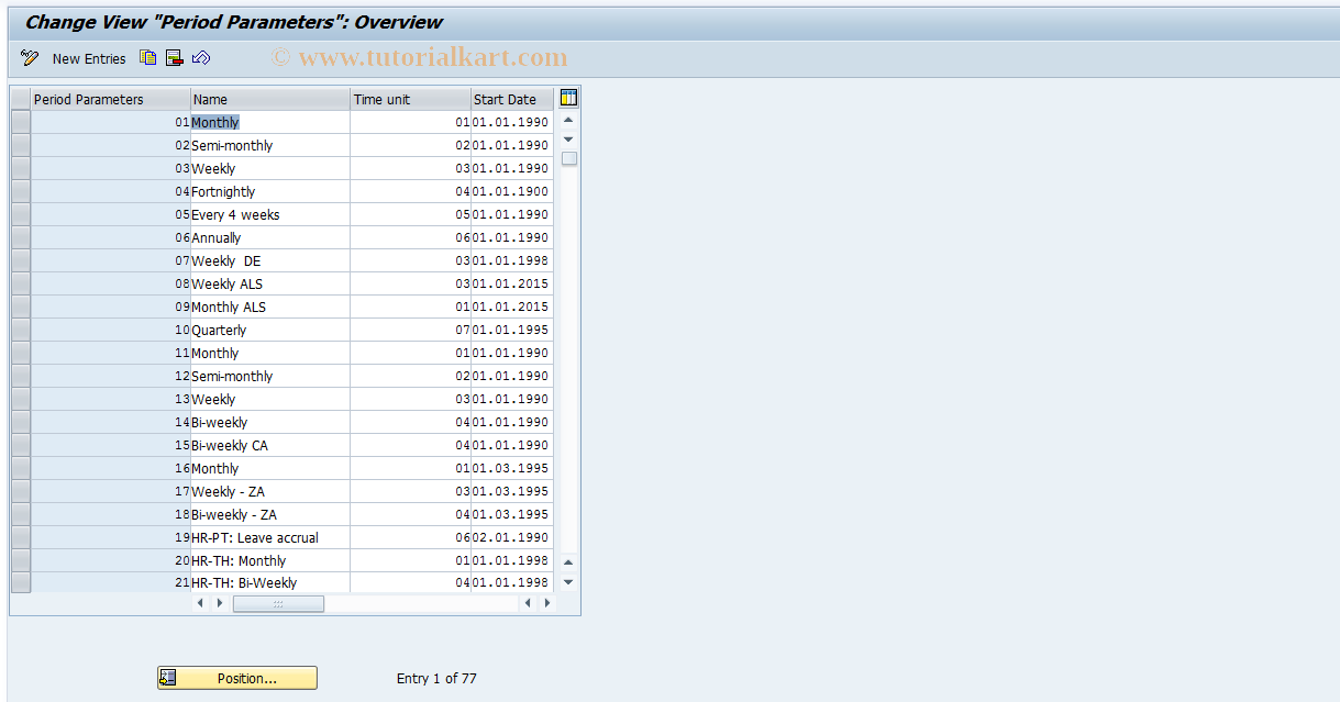 SAP TCode S_AHR_61010905 - IMG Activity: OHAXUM012