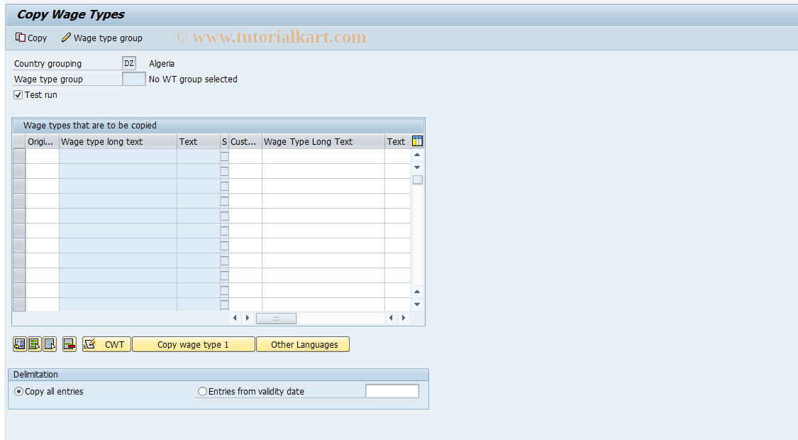 SAP TCode S_AHR_61010938 - IMG Activity: OHAXUM101