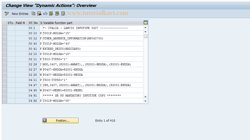 SAP TCode S_AHR_61010971 - IMG Activity: OHIE0349