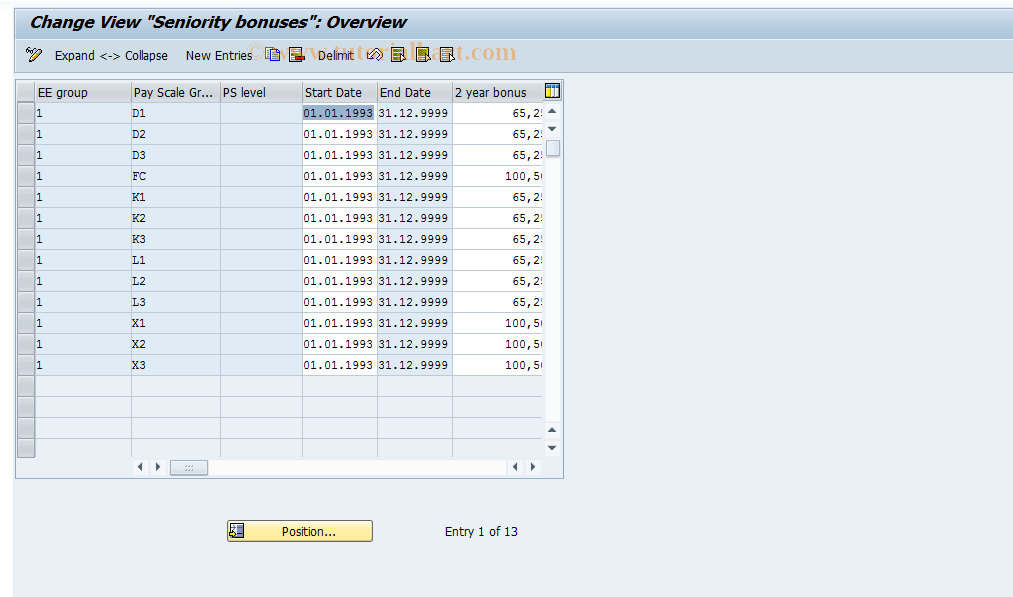 SAP TCode S_AHR_61010987 - IMG Activity: OHIE0319