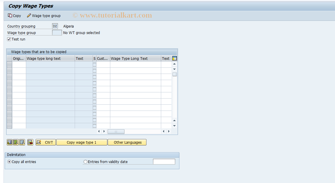SAP TCode S_AHR_61011007 - IMG Activity: OHIX0294