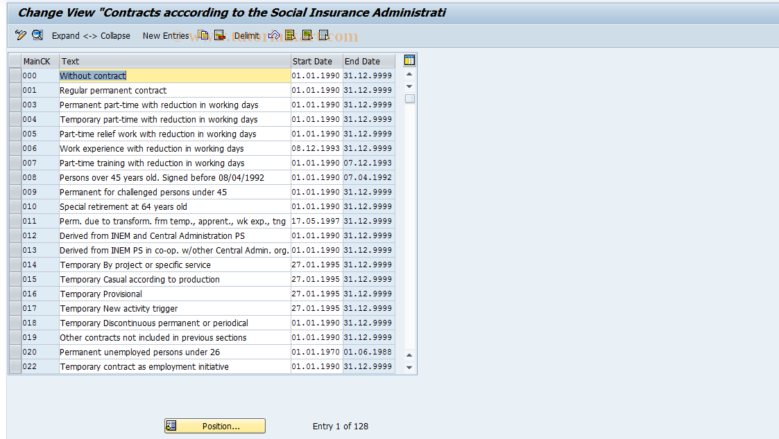 SAP TCode S_AHR_61011101 - IMG Activity: OHIEGC11A