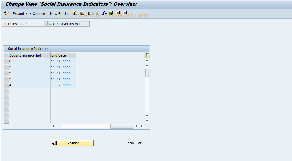 SAP TCode S_AHR_61011105 - IMG Activity: OHINSV03