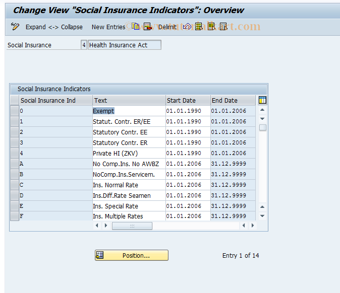 SAP TCode S_AHR_61011106 - IMG Activity: OHINSV04