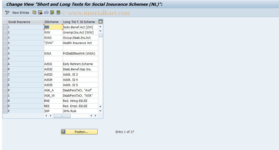 SAP TCode S_AHR_61011110 - IMG Activity: OHIN1001