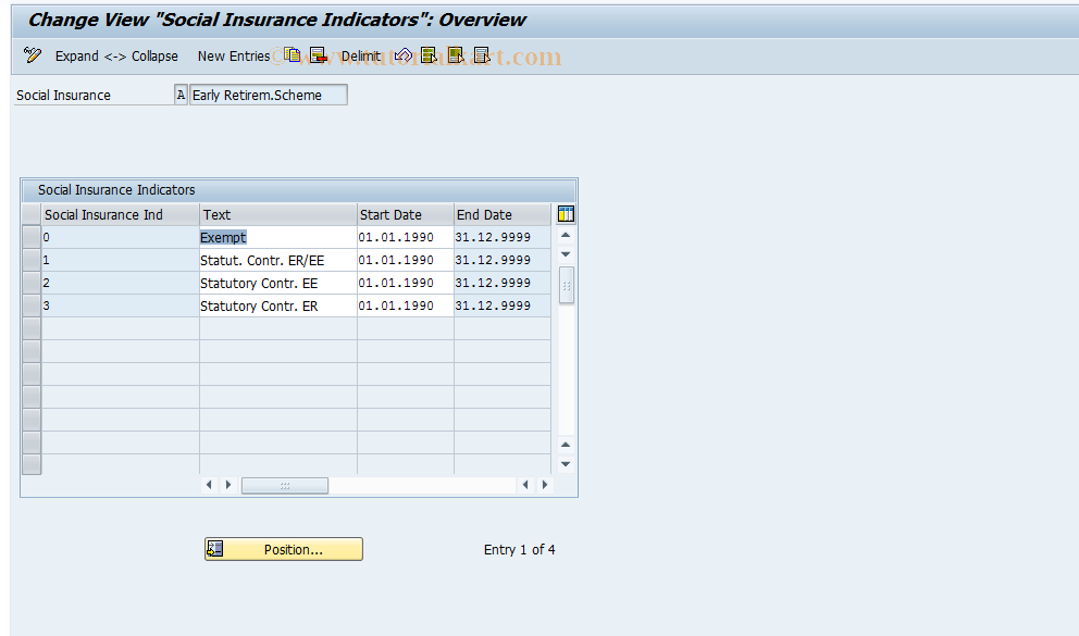 SAP TCode S_AHR_61011112 - IMG Activity: OHINSV1A