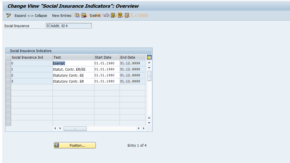 SAP TCode S_AHR_61011115 - IMG Activity: OHINSV1D