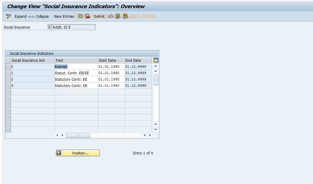 SAP TCode S_AHR_61011116 - IMG Activity: OHINSV1E