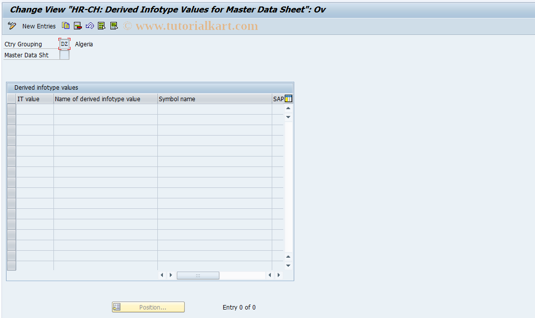 SAP TCode S_AHR_61011117 - IMG Activity: OHIC0535