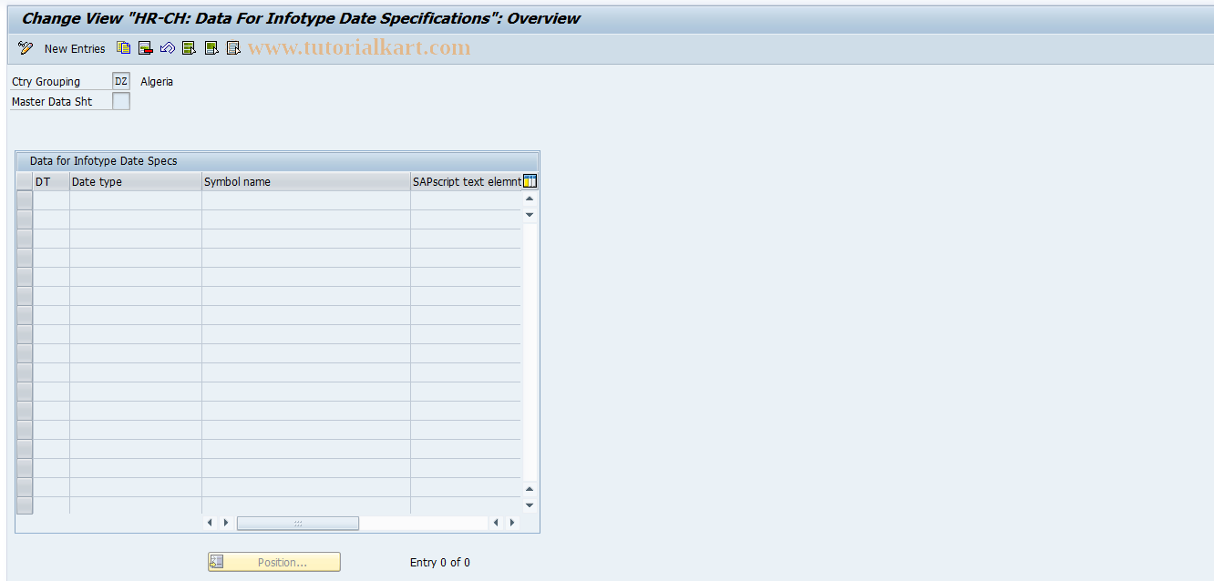 SAP TCode S_AHR_61011119 - IMG Activity: OHIC0547