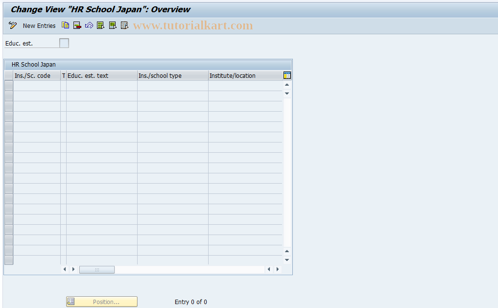 SAP TCode S_AHR_61011132 - IMG Activity: OHIJ0093