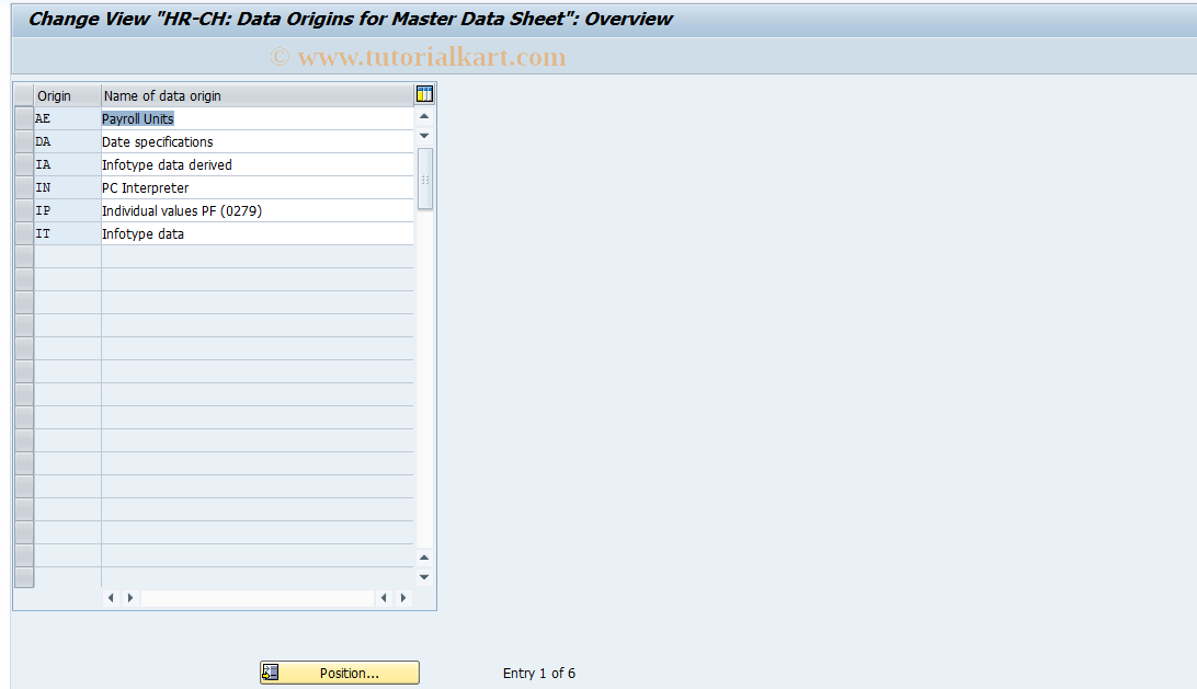 SAP TCode S_AHR_61011139 - IMG Activity: OHIC0511