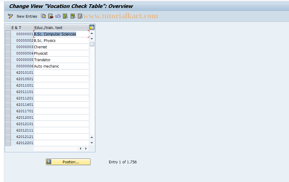 SAP TCode S_AHR_61011142 - IMG Activity: OHIX0607