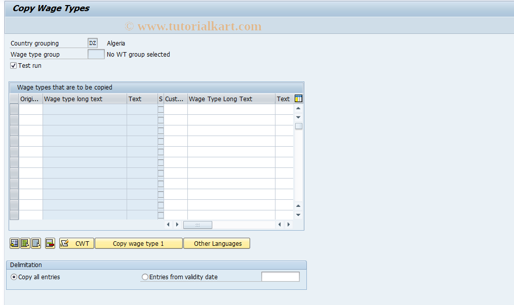 SAP TCode S_AHR_61011161 - IMG Activity: OHIXLGART003