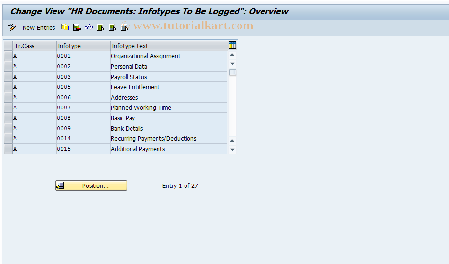 SAP TCode S_AHR_61011175 - IMG Activity: OHIX0017