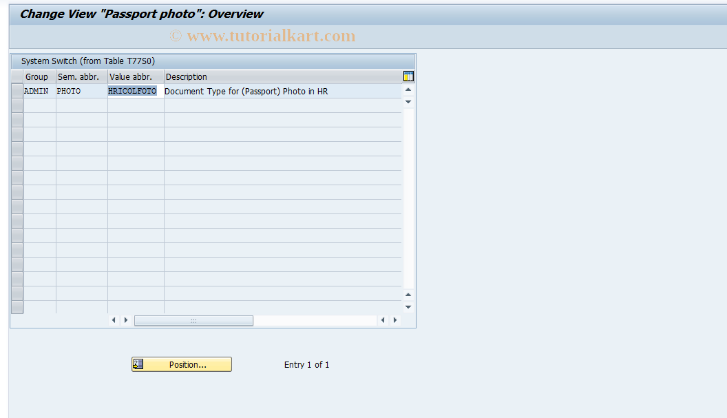 SAP TCode S_AHR_61011195 - IMG Activity: OHIXIAC001