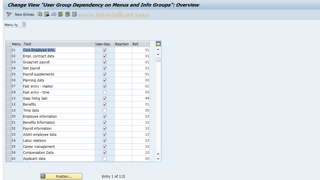 SAP TCode S_AHR_61011206 - IMG Activity: OHIX0626