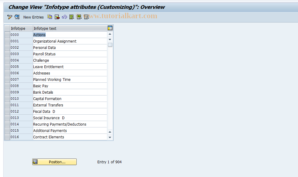 SAP TCode S_AHR_61011213 - IMG Activity: OHIX0625