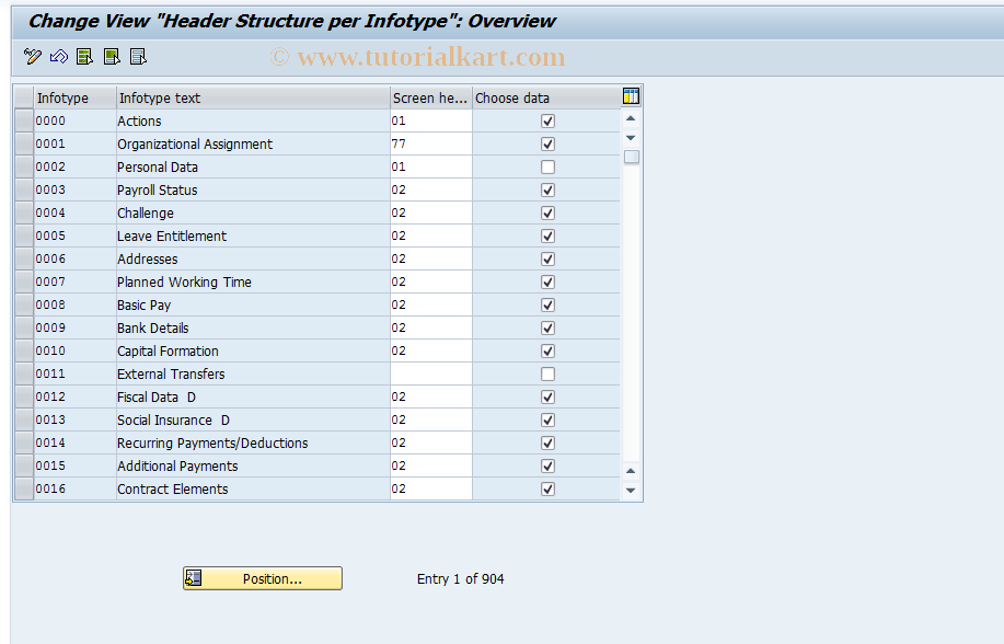 SAP TCode S_AHR_61011220 - IMG Activity: OHIX0635