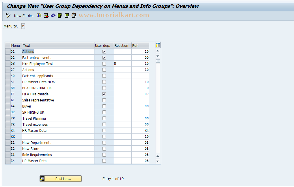 SAP TCode S_AHR_61011228 - IMG Activity: OHIX0632