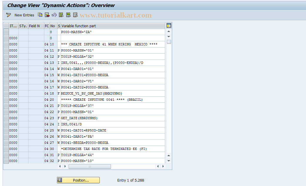 SAP TCode S_AHR_61011230 - IMG Activity: OHIX0634