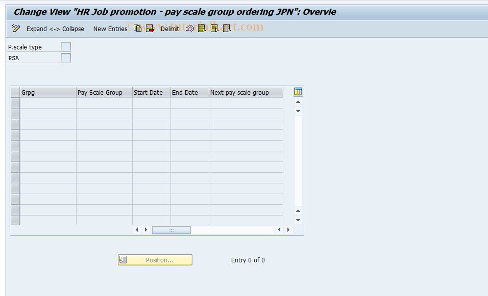 SAP TCode S_AHR_61011252 - IMG Activity: OHIJ0062