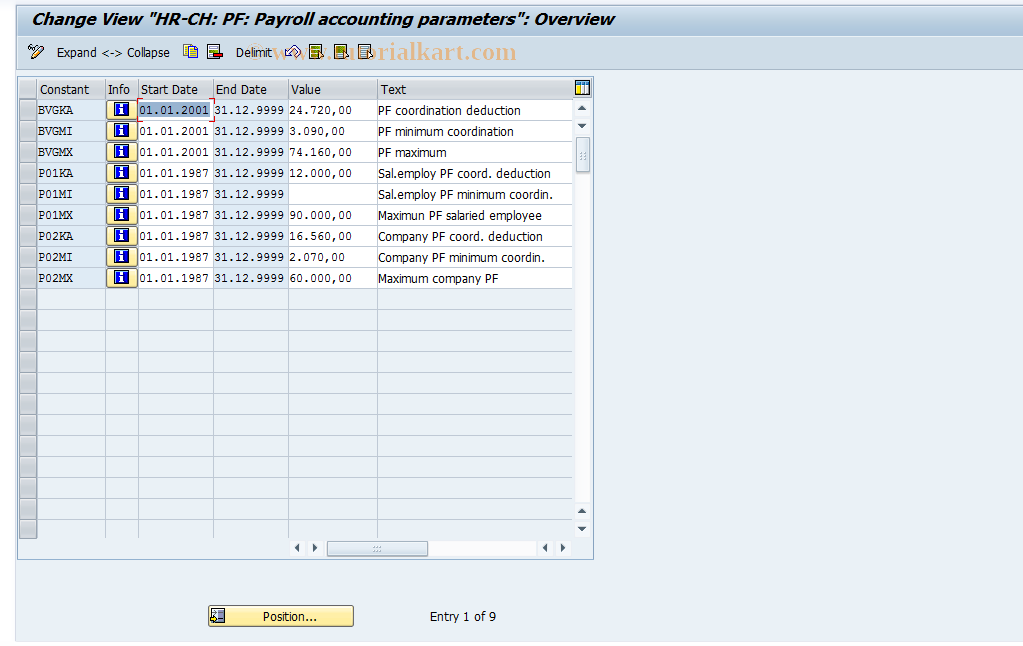 SAP TCode S_AHR_61011254 - IMG Activity: OHIC0480