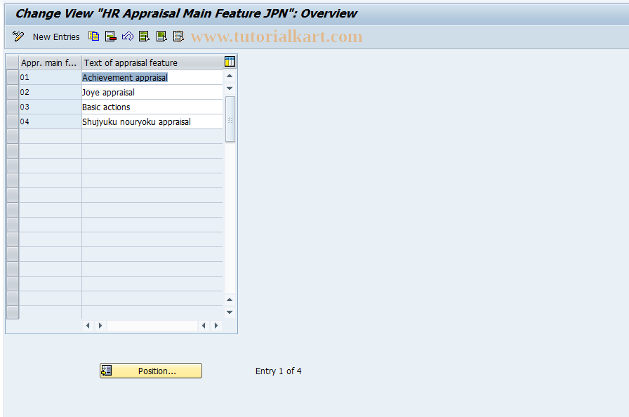 SAP TCode S_AHR_61011255 - IMG Activity: OHIJ0030