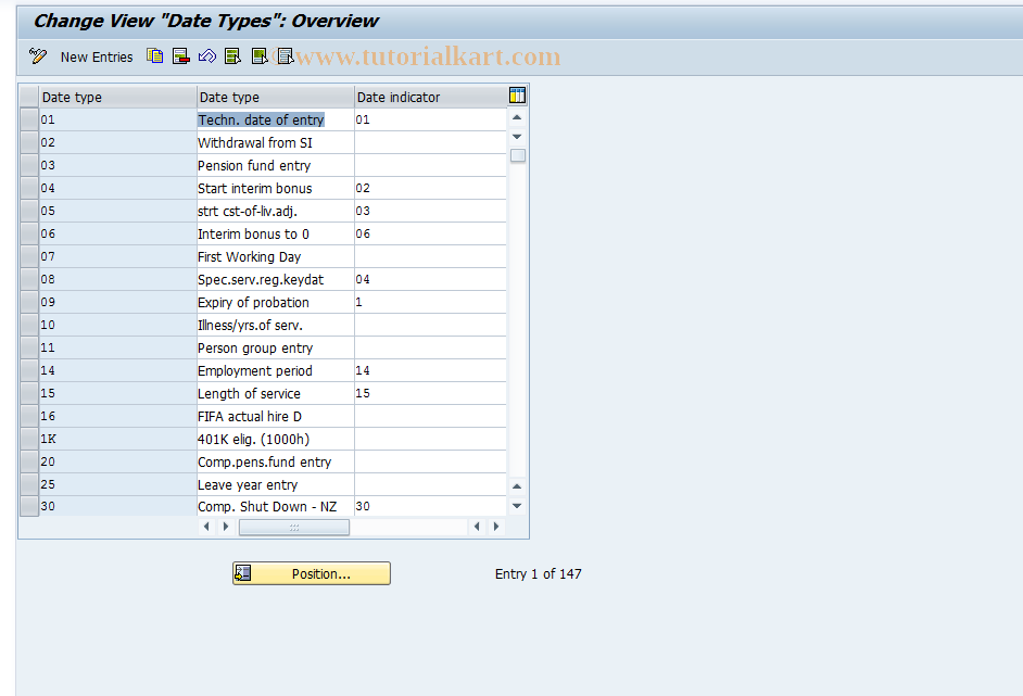 SAP TCode S_AHR_61011275 - IMG Activity: OHIZAAGE06